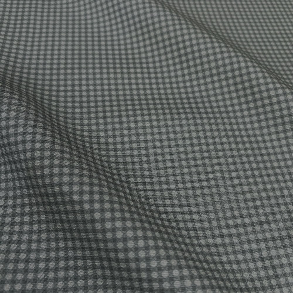 Tecido Tricoline Digital Micro Xadrez Cinza