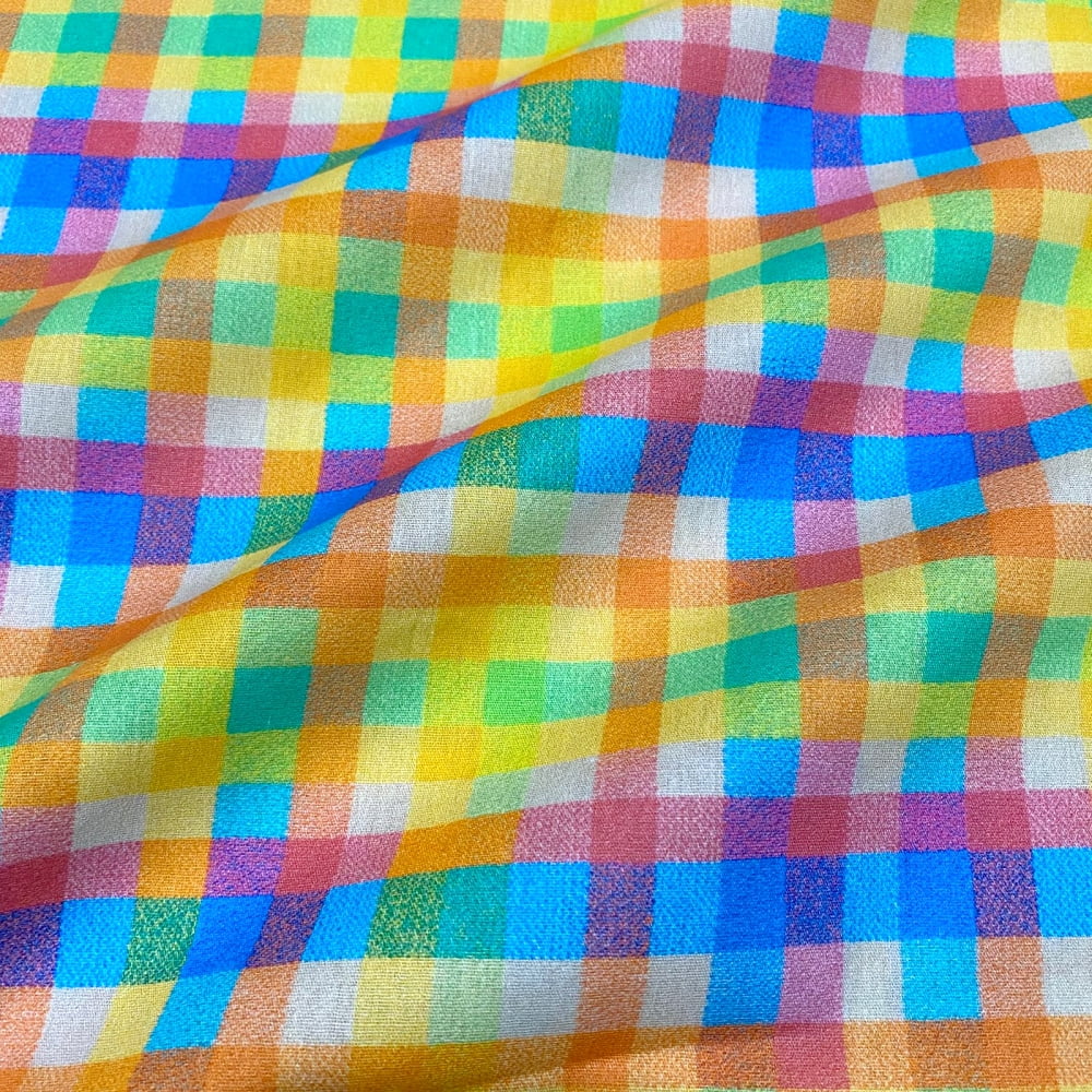 Tecido Tricoline Xadrez Festa Junina Colorido