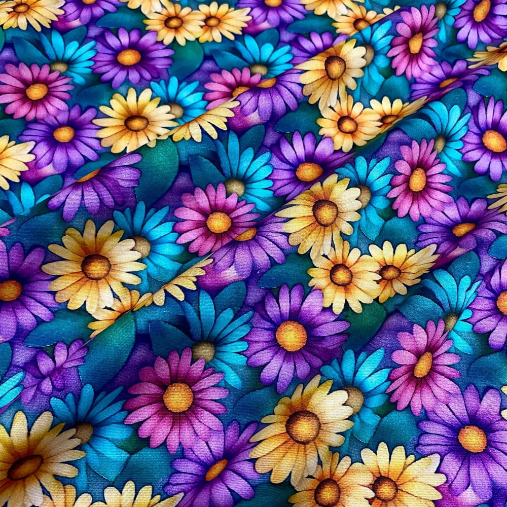 Tecido Tricoline Digital Floral Colorido (Floriluz)