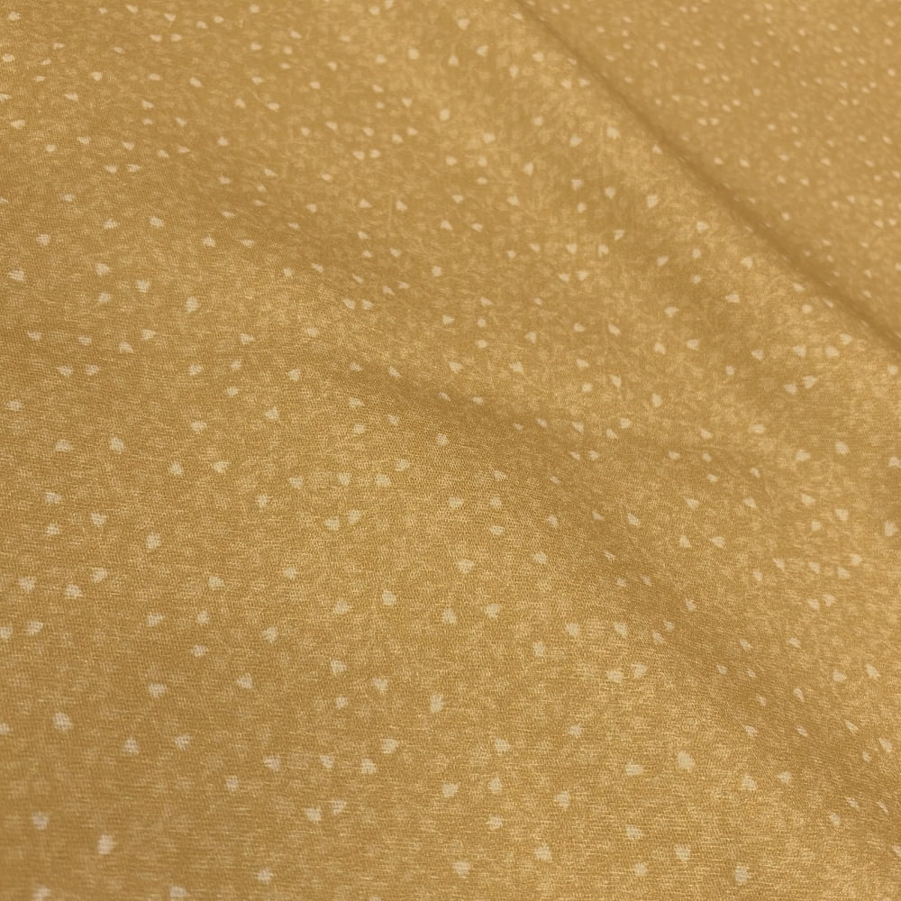 Tecido Tricoline Digital Micro Folhas Amarelo