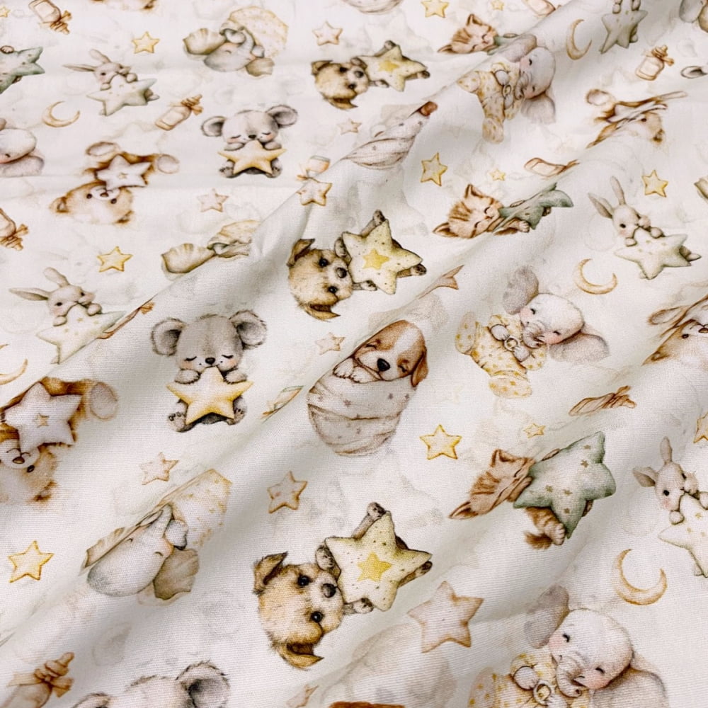 Tecido Tricoline Digital Bichinhos e Pets de Bebe