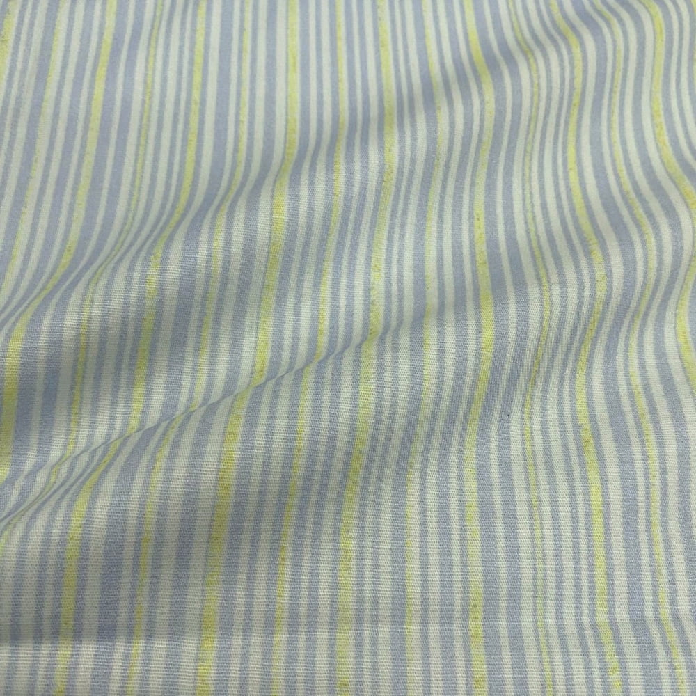 Tecido Tricoline Digital Listras Simples Azul e Verde