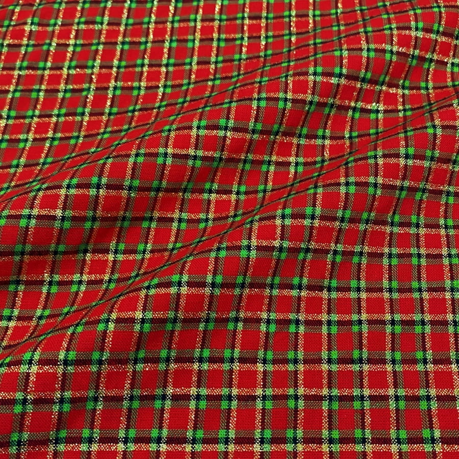 Tecido Tricoline Fio Tinto Xadrez Natal Pequeno