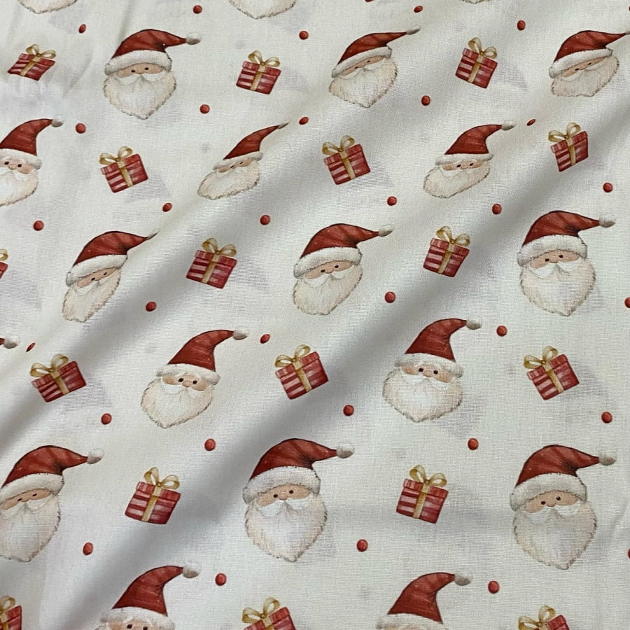 Tecido Tricoline Digital Doces Noéis e Presentes Natal dos Sonhos