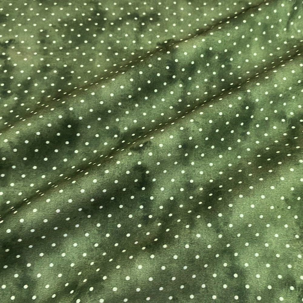 Tecido Tricoline Digital Natal Poa Verde Fumacinha