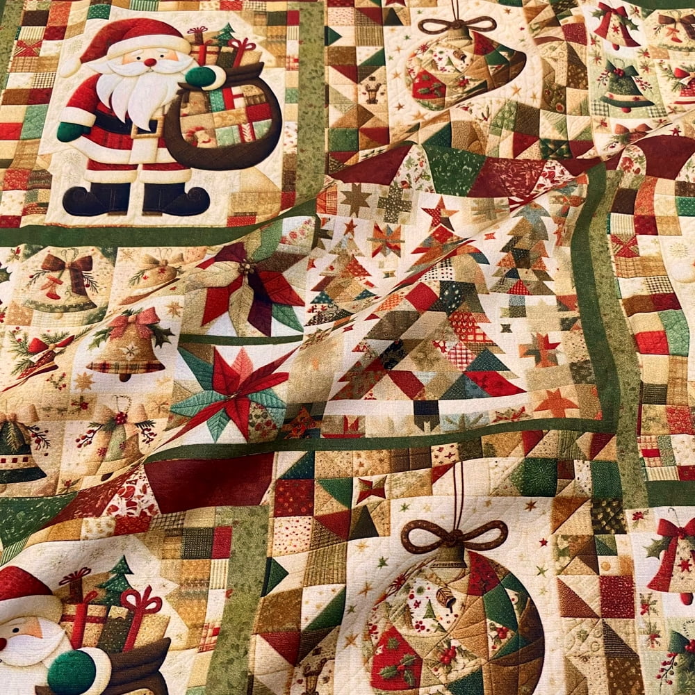 Tecido Tricoline Digital Patchwork de Natal