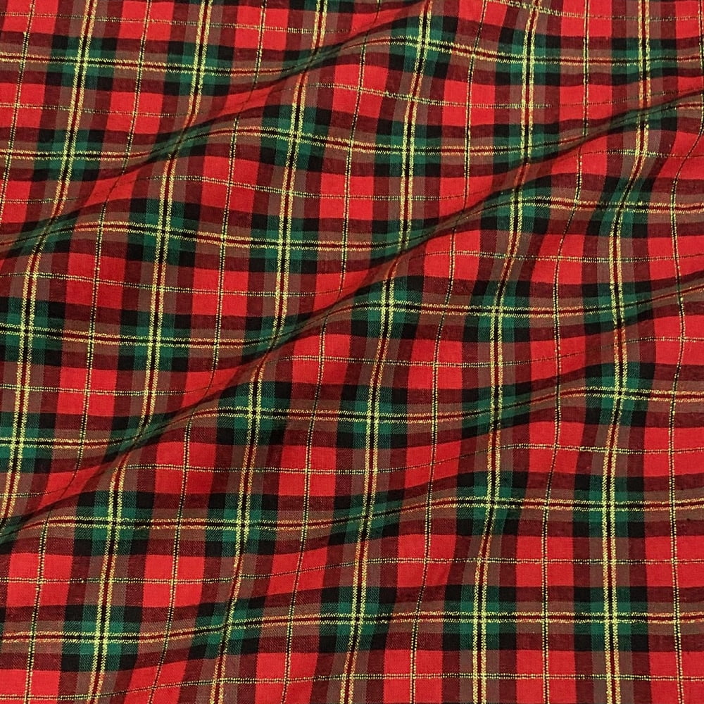 Tecido Tricoline Fio Tinto Xadrez Natal Grande