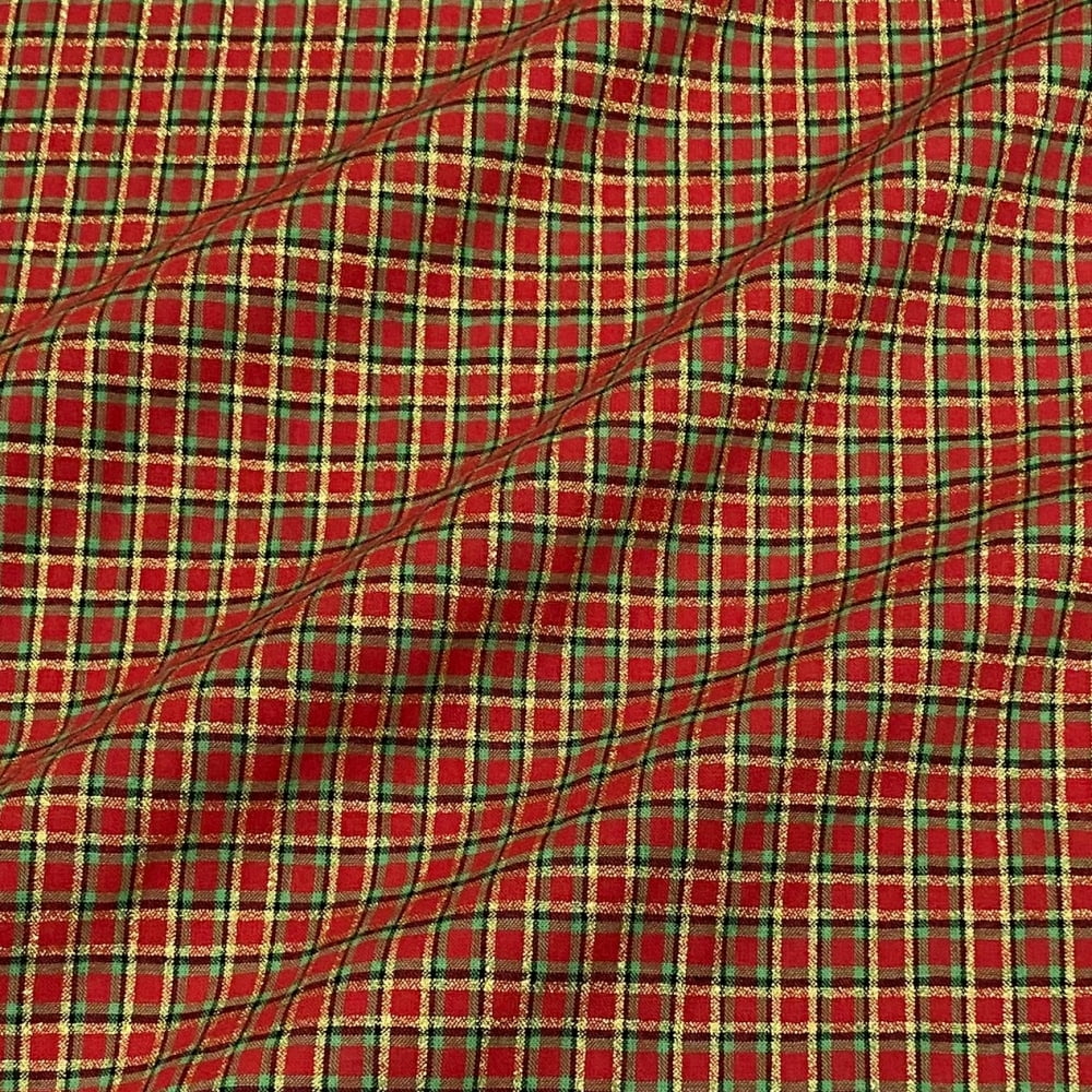 Tecido Tricoline Fio Tinto Xadrez Natal Pequeno