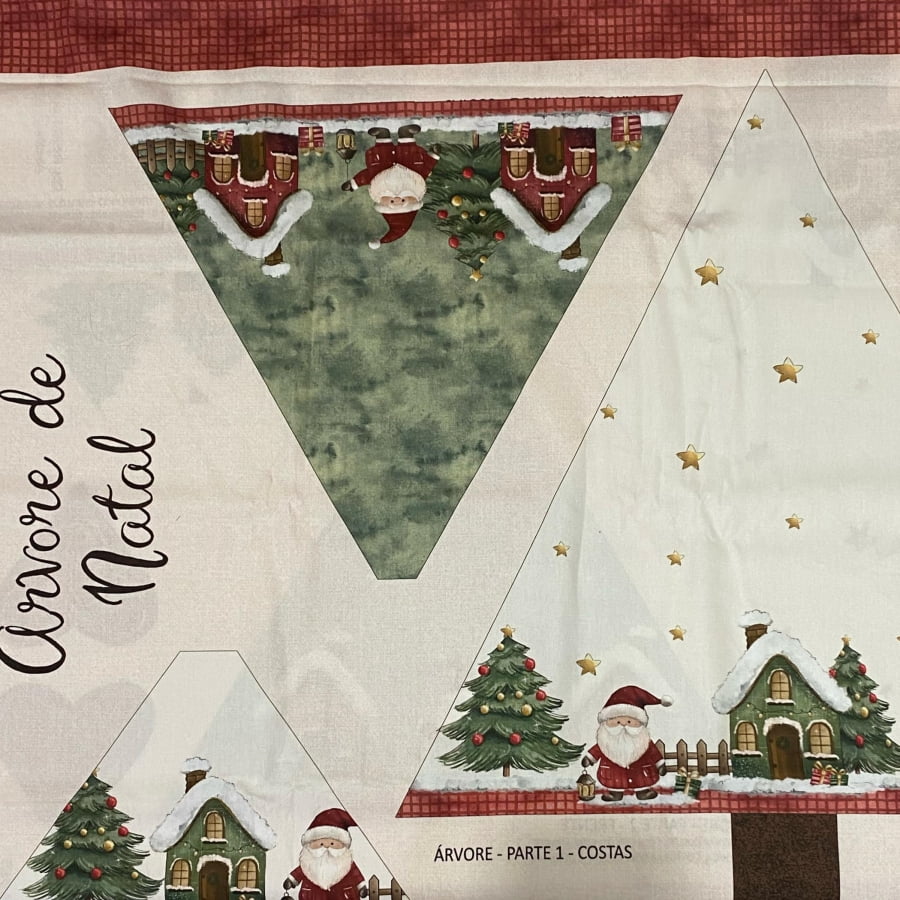 Tecido Tricoline Digital Painel Arvore do Natal dos Sonhos 