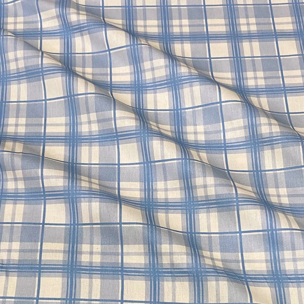 Tecido Tricoline Pascoa Xadrez Madras Grande Azul