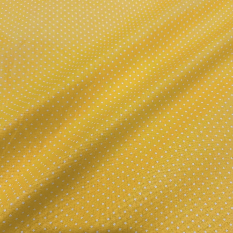 Tecido Tricoline Mini Poa Amarelo Vivo