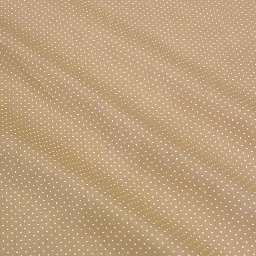 Tecido Tricoline Mini Poa Bege Cappuccino