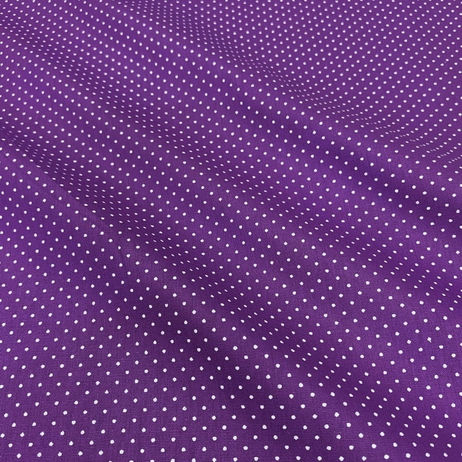 Tecido Tricoline Mini Poa Roxo