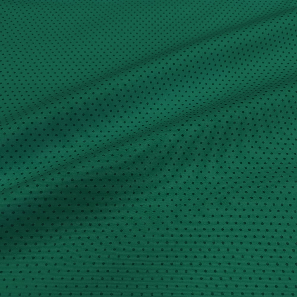 Tecido Tricoline Poa Micro Verde Petróleo Tom Sobre Tom (Basics & Colors)  