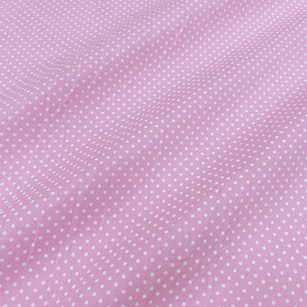 Tecido Tricoline Poa Pequeno Rosa Bebe