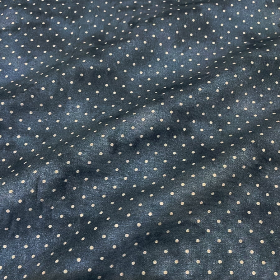 Tecido Tricoline Digital Poa Pequeno Azul Marinho Pascoa Azul