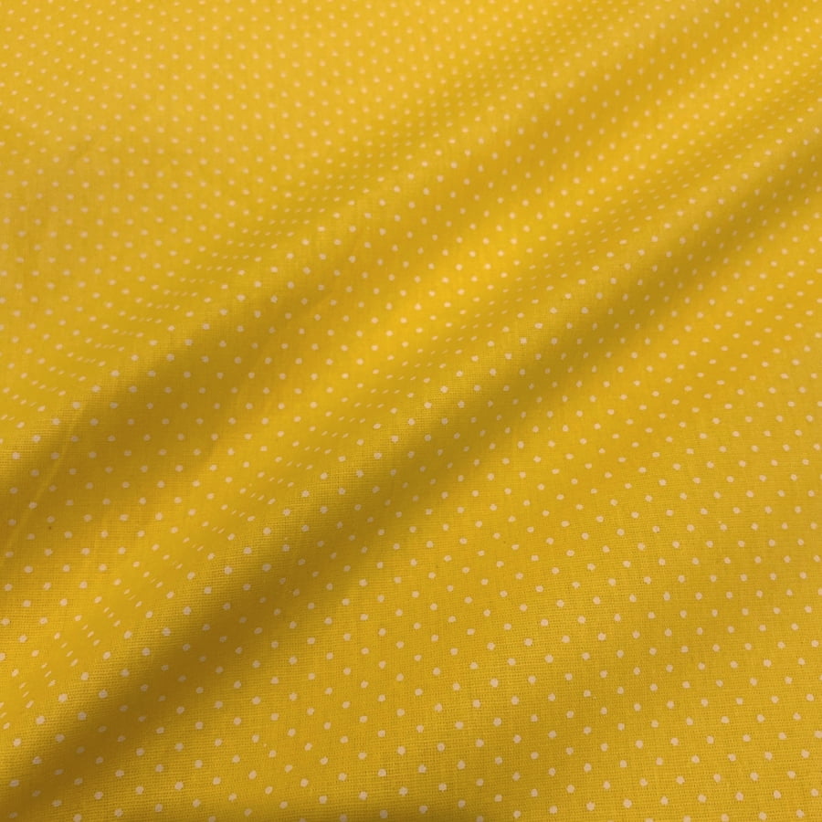 Tecido Tricoline Mini Poa Amarelo 