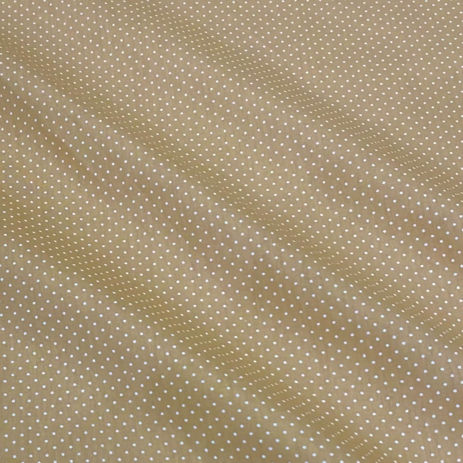 Tecido Tricoline Mini Poa Bege Cappuccino