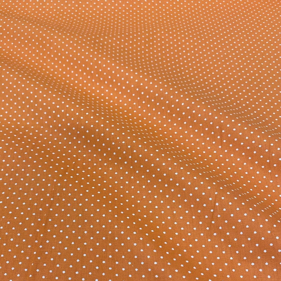 Tecido Tricoline Mini Poa Laranja