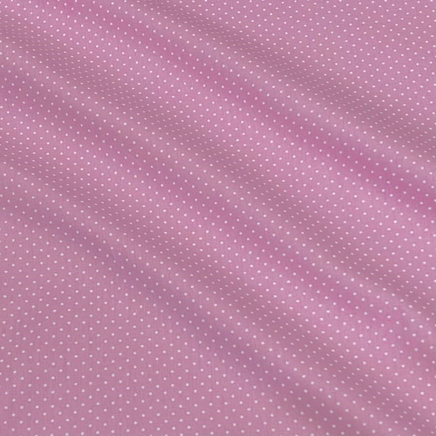 Tecido Tricoline Mini Poa Rosa Claro