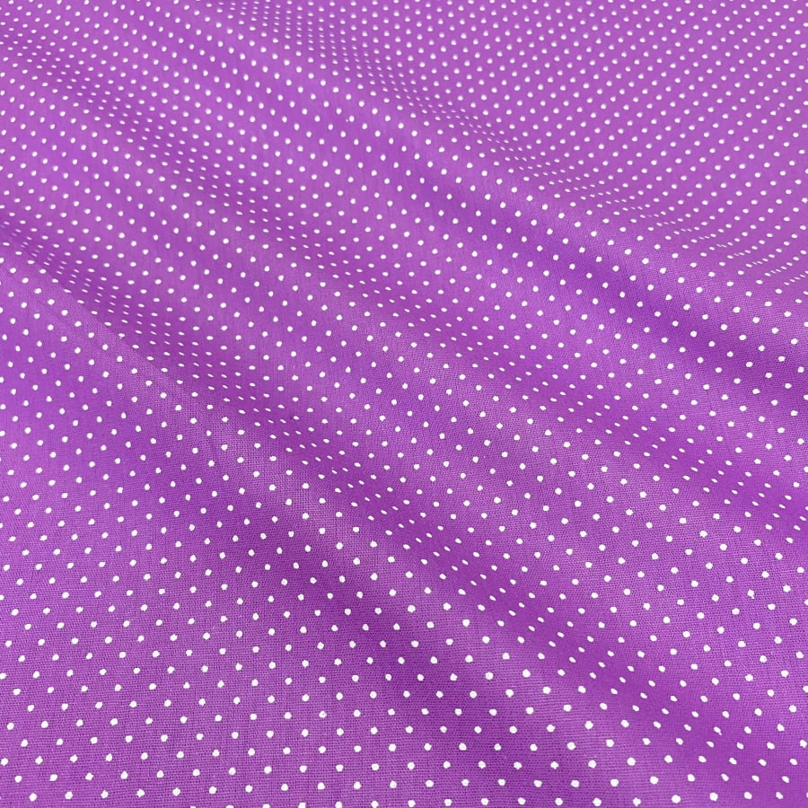Tecido Tricoline Mini Poa Roxo