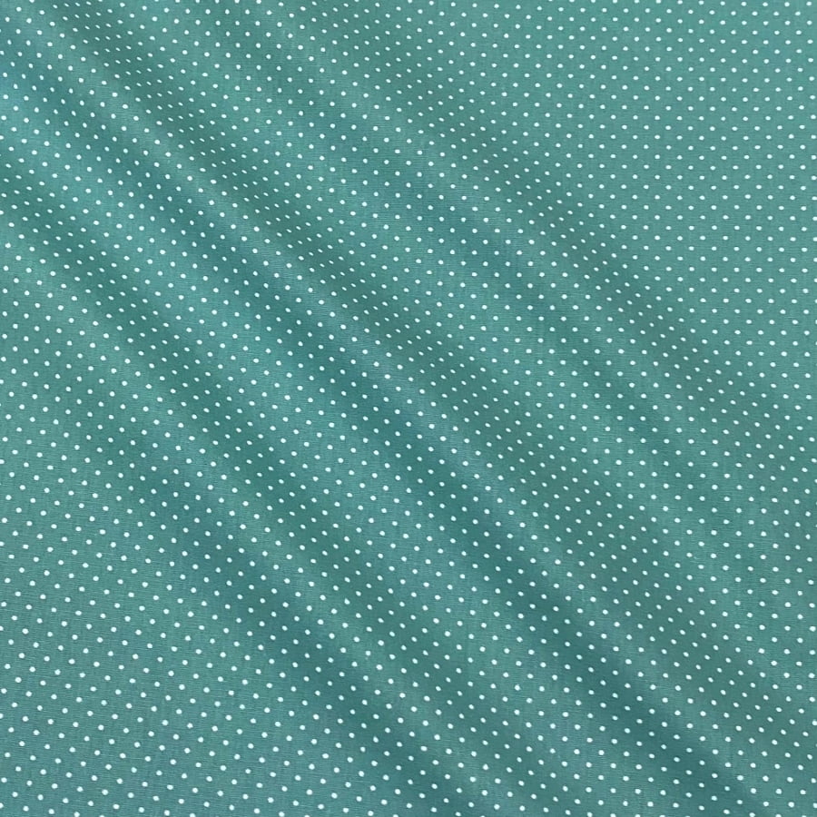 Tecido Tricoline Mini Poa Verde Piscina