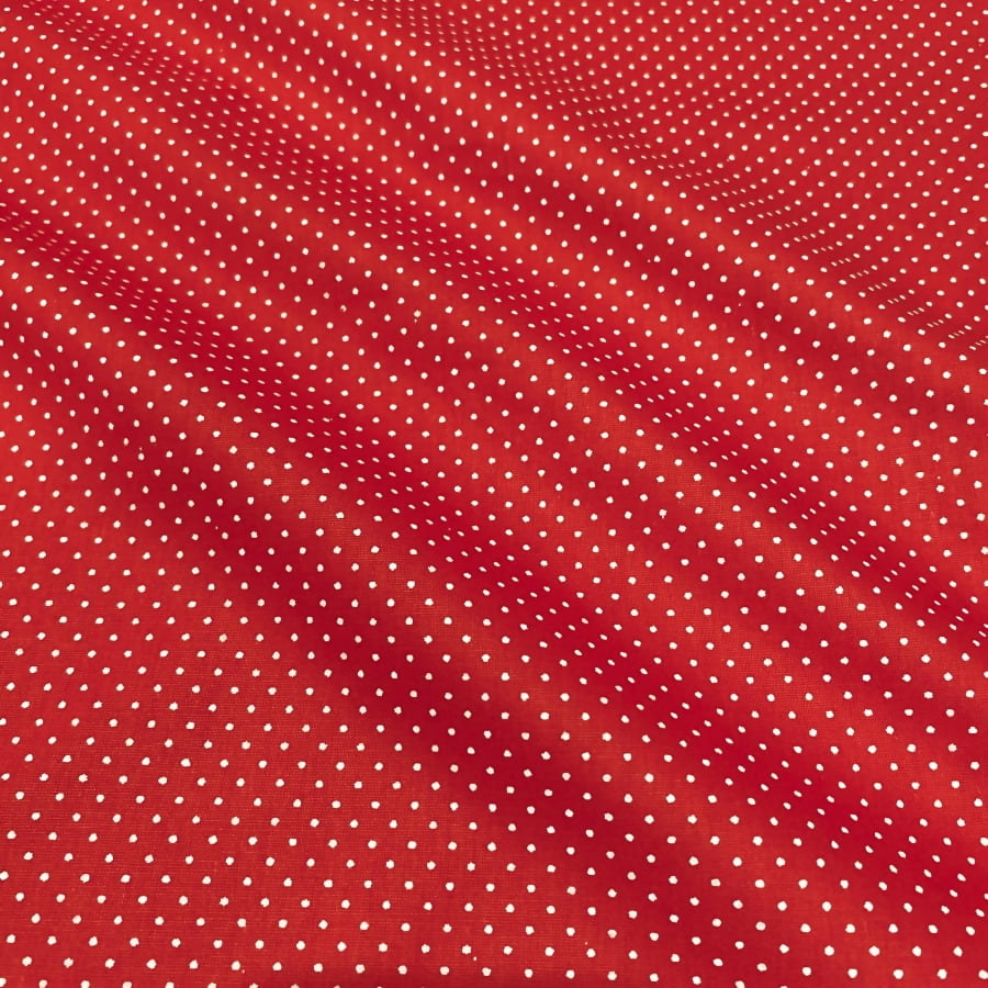 Tecido Tricoline Mini Poa Vermelho