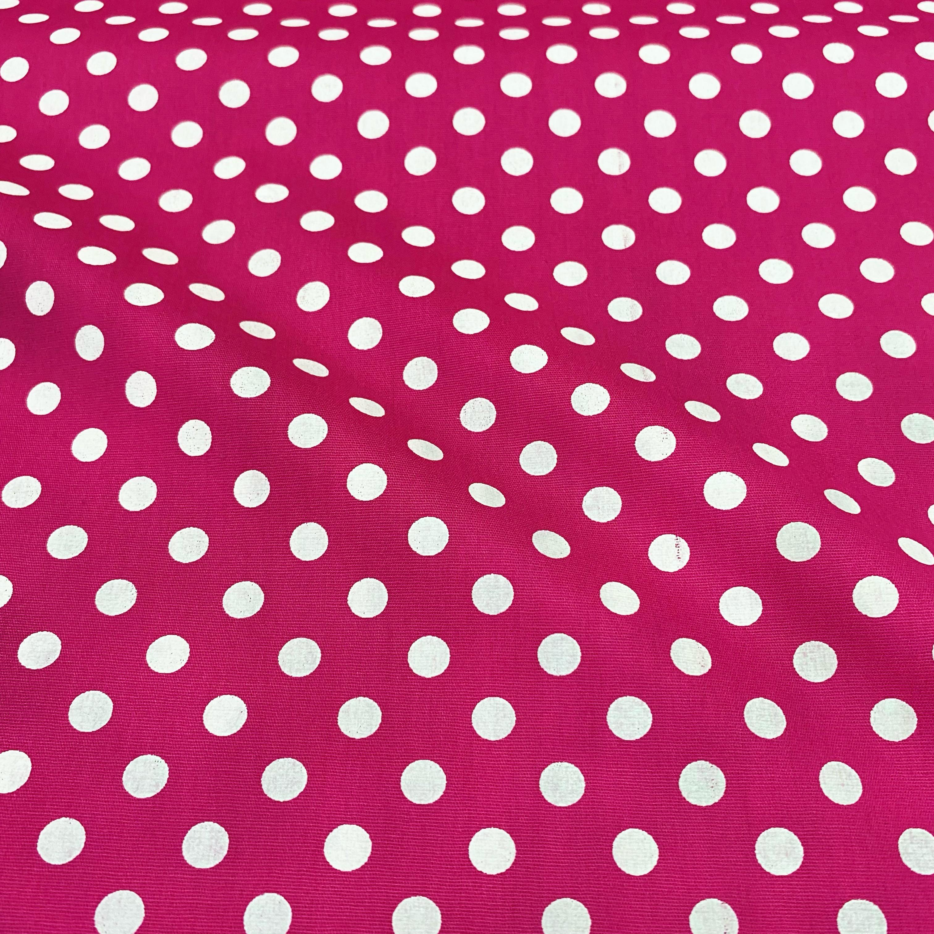 Tecido Tricoline Poa Grande Rosa Pink