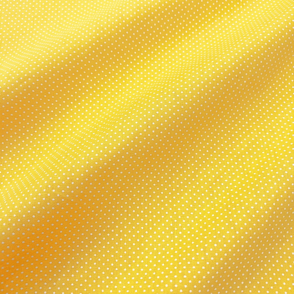 Tecido Tricoline Poa Micro Amarelo