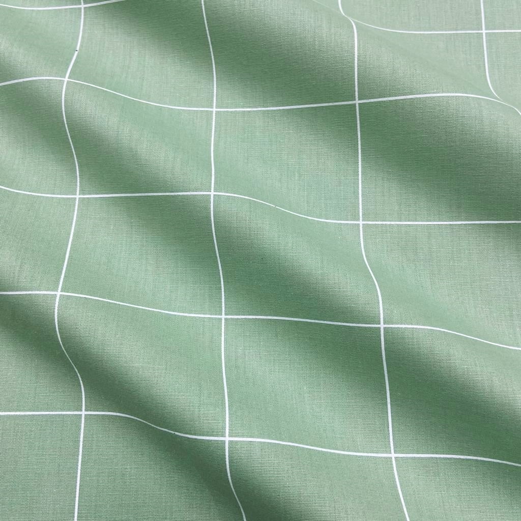Tecido Tricoline Quadrados Grandes Grid Verde