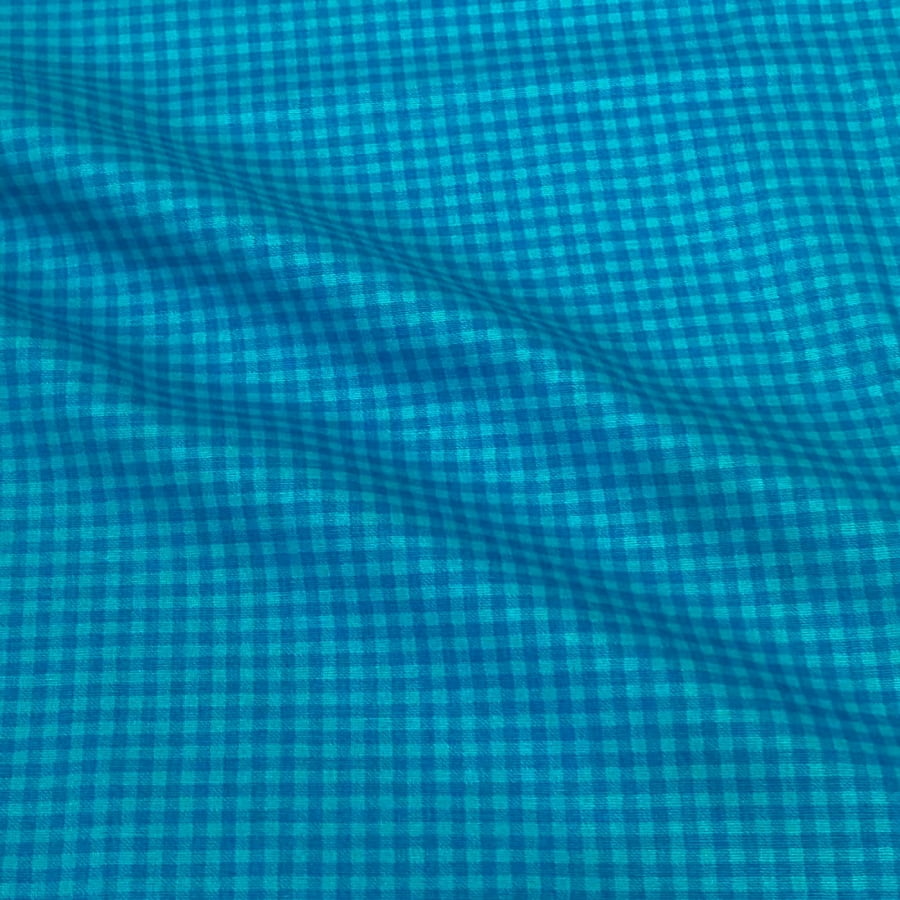 Tecido Tricoline Xadrez Azul Tiffany Tom Sobre Tom (Basics & Colors) 