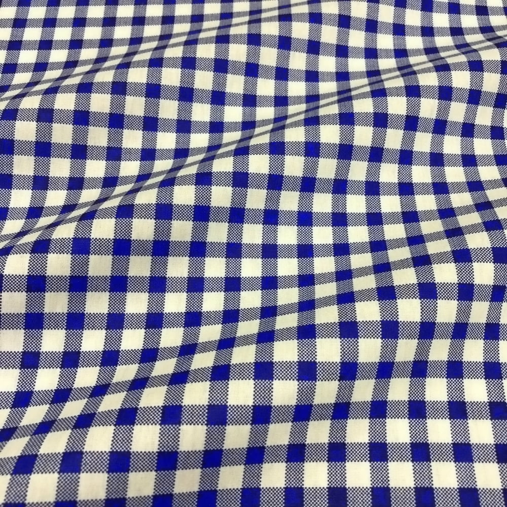 Tecido Tricoline Xadrez Grande Azul Royal