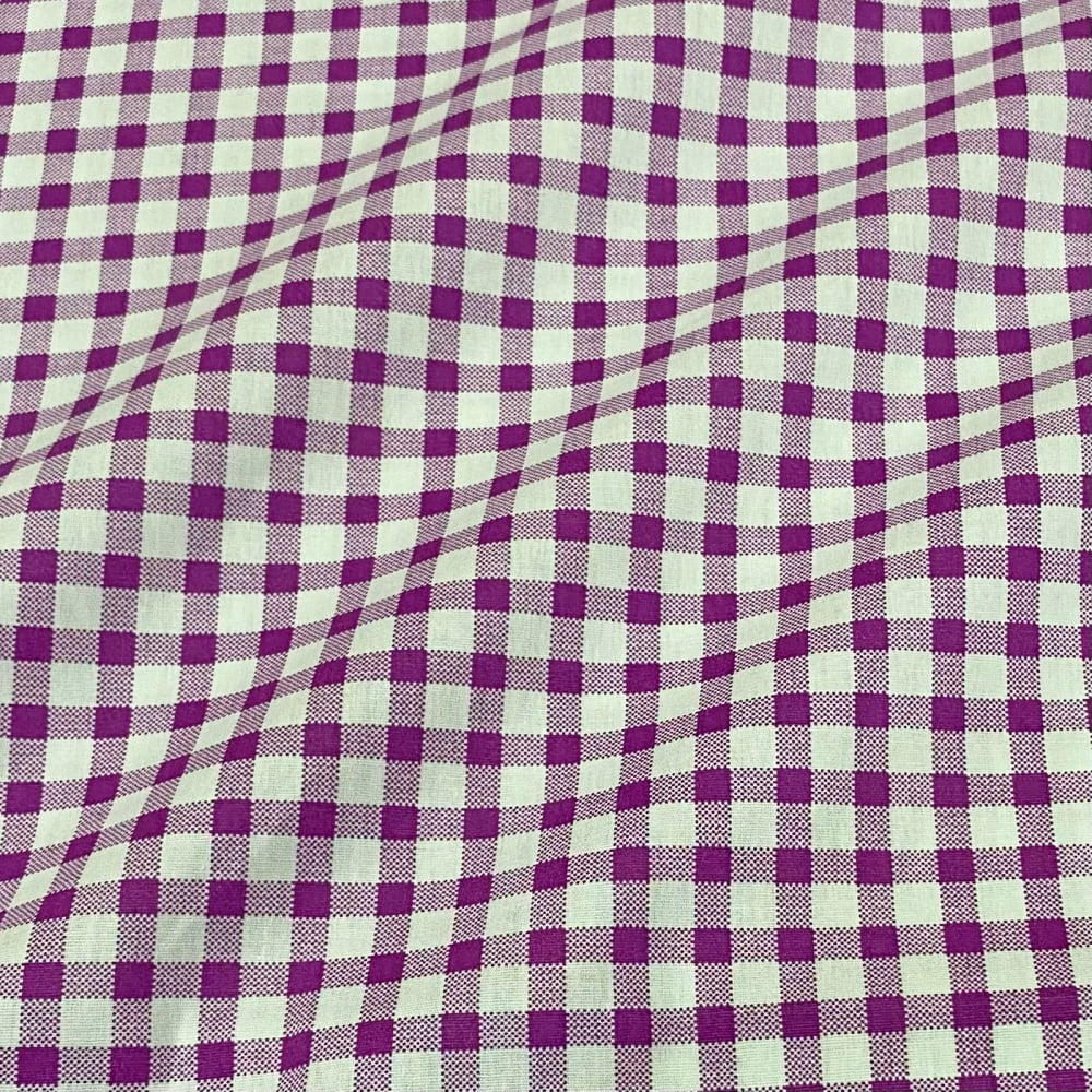 Tecido Tricoline Xadrez Grande Roxo