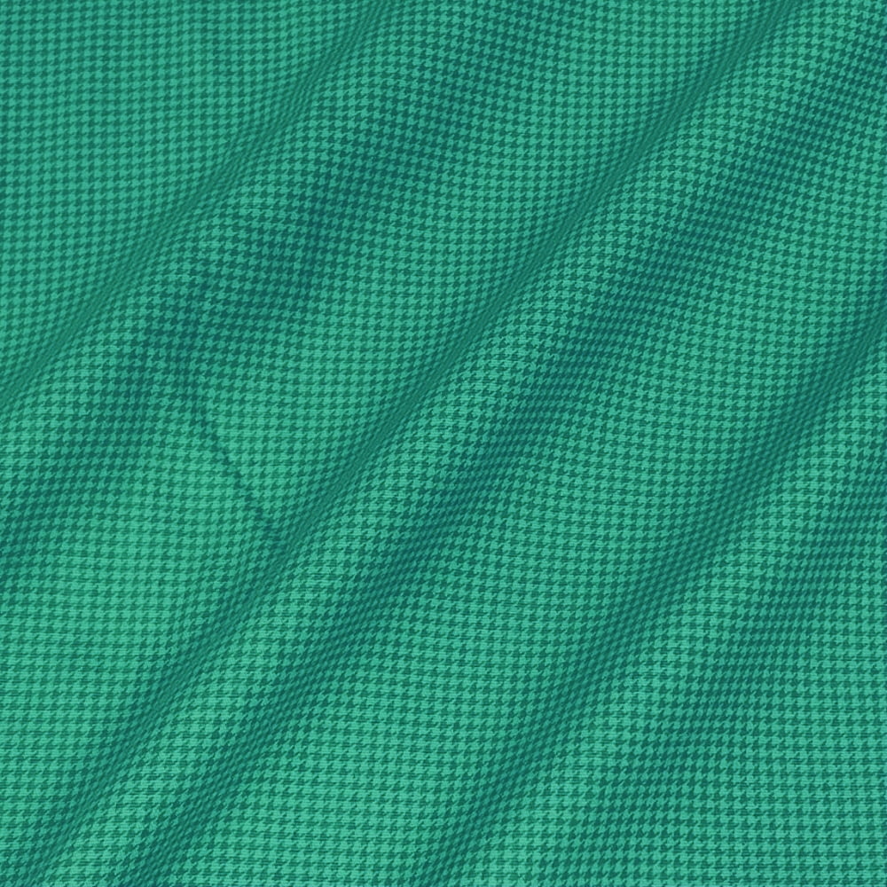 Tecido Tricoline Pied de Poule Verde Piscina Tom Sobre Tom (Basics & Colors)