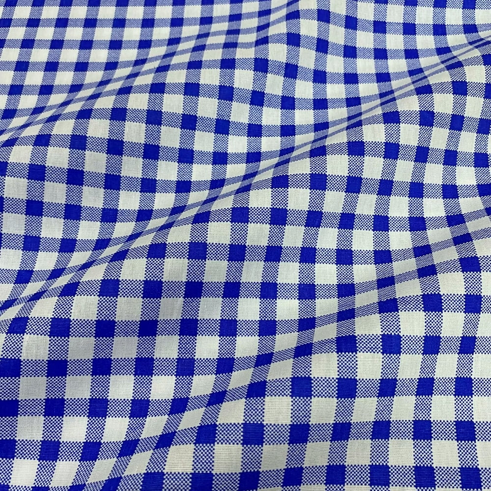 Tecido Tricoline Xadrez Grande Azul Royal