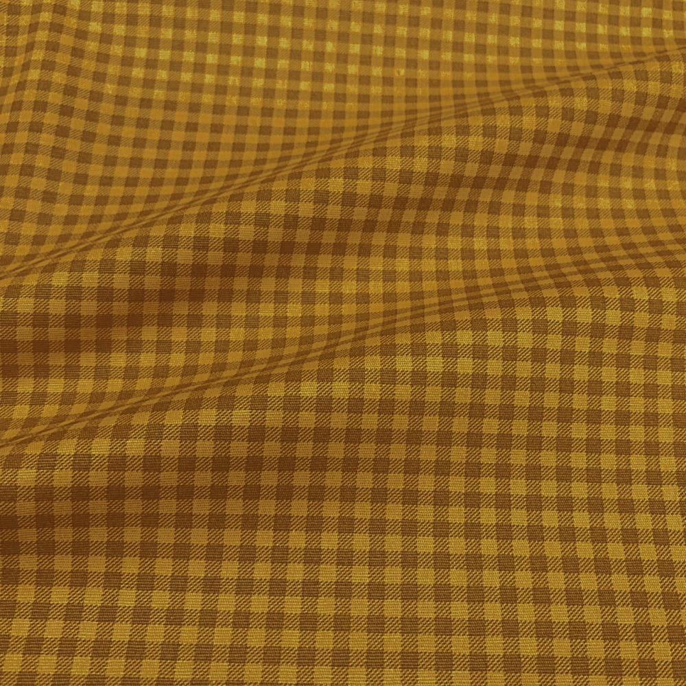 Tecido Tricoline Xadrez Ocre Escuro Tom Sobre Tom (Basics & Colors) 