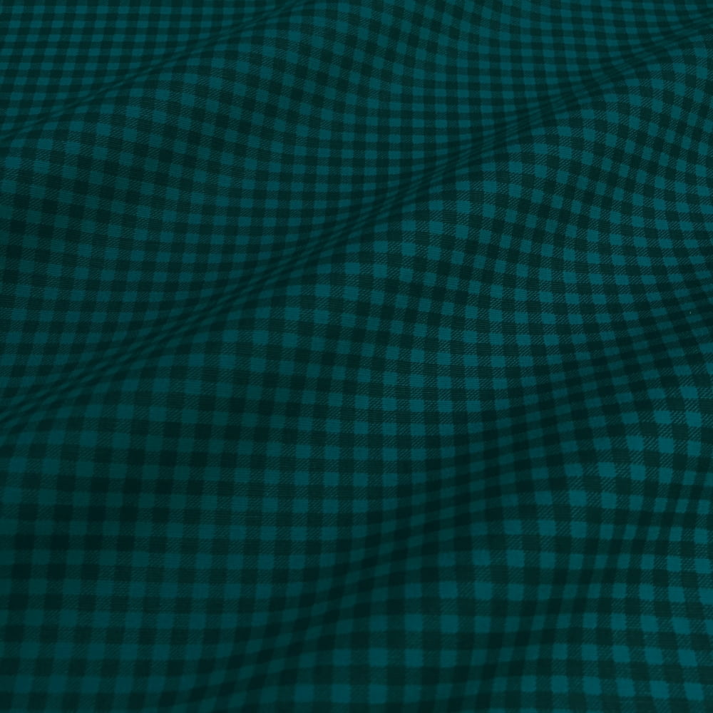 Tecido Tricoline Xadrez Verde Petroleo Tom Sobre Tom (Basics & Colors)