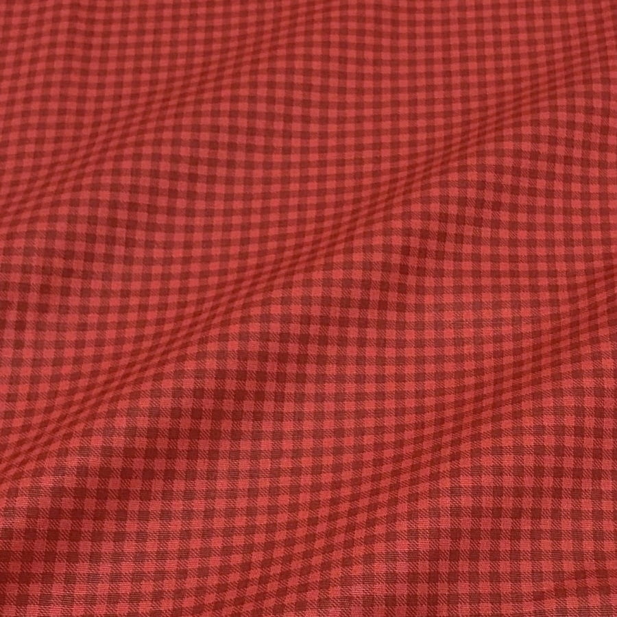 Tecido Tricoline Xadrez Vermelho Coral Tom Sobre Tom (Basics & Colors)