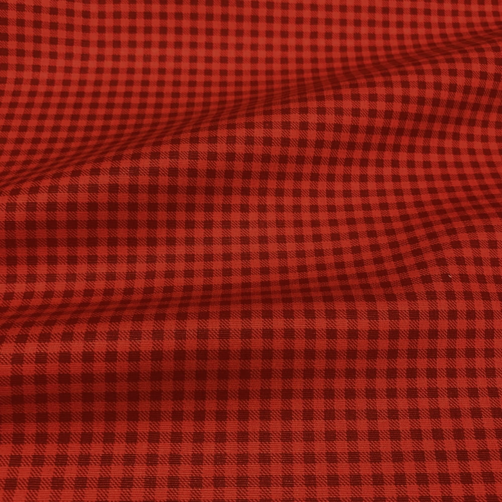 Tecido Tricoline Xadrez Vermelho Tomate Tom Sobre Tom (Basics & Colors)