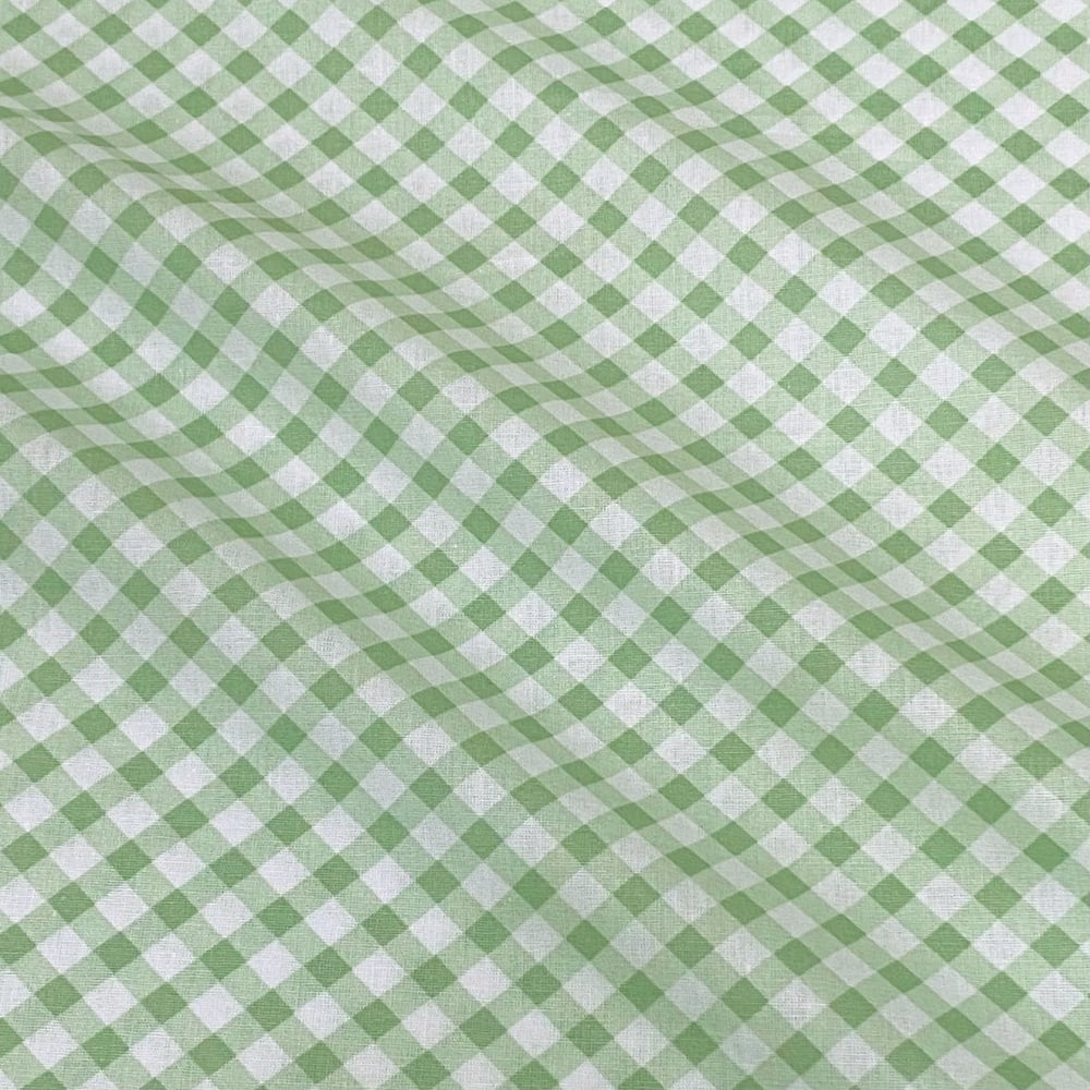 Tecidos Tricoline Xadrez Diagonal Grande Verde Rimatex